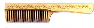 Glavnik iz sibirske cedre z ročajem in gostimi zobmi