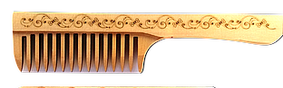 Glavnik iz sibirske cedre z ročajem in redkimi zobmi